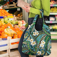 Polynesian Hibiscus Tropical Green Floral Grocery Bag Tribal Pattern LT01 - Polynesian Pride
