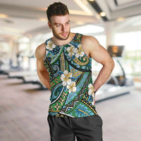 Polynesian Hibiscus Tropical Green Floral Men Tank Top Tribal Pattern LT01 Green - Polynesian Pride