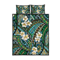 Polynesian Hibiscus Tropical Green Floral Quilt Bed Set Tribal Pattern - Polynesian Pride