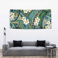 Polynesian Hibiscus Tropical Green Floral Tapestry Tribal Pattern - Polynesian Pride