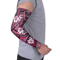 Polynesian Hibiscus Tropical Pink Floral Arm Sleeves Tribal Pattern - Polynesian Pride