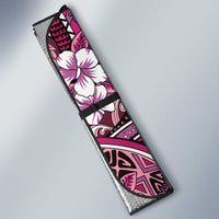 Polynesian Hibiscus Tropical Pink Floral Auto Sun Shade Tribal Pattern - Polynesian Pride