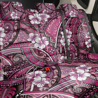 Polynesian Hibiscus Tropical Pink Floral Back Car Seat Cover Tribal Pattern - Polynesian Pride
