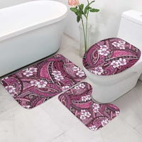Polynesian Hibiscus Tropical Pink Floral Bathroom Set Tribal Pattern - Polynesian Pride