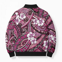 Polynesian Hibiscus Tropical Pink Floral Bomber Puffer Jacket Tribal Pattern LT01 - Polynesian Pride