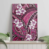 Polynesian Hibiscus Tropical Pink Floral Canvas Wall Art Tribal Pattern LT01 - Polynesian Pride