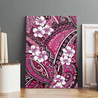 Polynesian Hibiscus Tropical Pink Floral Canvas Wall Art Tribal Pattern LT01 - Polynesian Pride