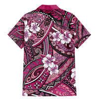 Polynesian Hibiscus Tropical Pink Floral Family Matching Mermaid Dress and Hawaiian Shirt Tribal Pattern - Polynesian Pride