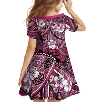 Polynesian Hibiscus Tropical Pink Floral Family Matching Tank Maxi Dress and Hawaiian Shirt Tribal Pattern - Polynesian Pride