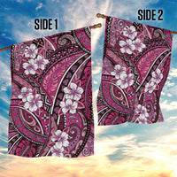Polynesian Hibiscus Tropical Pink Floral Garden Flag Tribal Pattern - Polynesian Pride