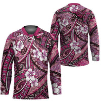 Polynesian Hibiscus Tropical Pink Floral Hockey Jersey Tribal Pattern LT01 - Polynesian Pride
