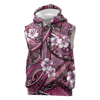 Polynesian Hibiscus Tropical Pink Floral Sleeveless Hoodie Tribal Pattern LT01 Pink - Polynesian Pride