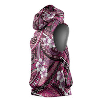 Polynesian Hibiscus Tropical Pink Floral Sleeveless Hoodie Tribal Pattern LT01 - Polynesian Pride