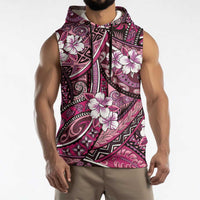 Polynesian Hibiscus Tropical Pink Floral Sleeveless Hoodie Tribal Pattern LT01 - Polynesian Pride