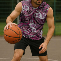 Polynesian Hibiscus Tropical Pink Floral Sleeveless Hoodie Tribal Pattern LT01 - Polynesian Pride