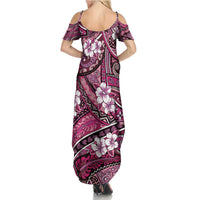 Polynesian Hibiscus Tropical Pink Floral Summer Maxi Dress Tribal Pattern LT01 - Polynesian Pride