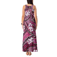 Polynesian Hibiscus Tropical Pink Floral Tank Maxi Dress Tribal Pattern LT01 - Polynesian Pride