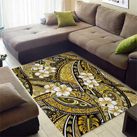 Polynesian Hibiscus Tropical Yellow Floral Area Rug Tribal Pattern - Polynesian Pride