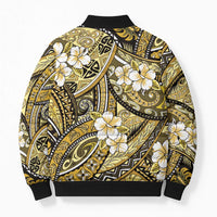 Polynesian Hibiscus Tropical Yellow Floral Bomber Puffer Jacket Tribal Pattern LT01 - Polynesian Pride