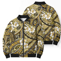 Polynesian Hibiscus Tropical Yellow Floral Bomber Puffer Jacket Tribal Pattern LT01 - Polynesian Pride