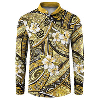Polynesian Hibiscus Tropical Yellow Floral Button Sweatshirt Tribal Pattern LT01 Yellow - Polynesian Pride