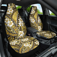 Polynesian Hibiscus Tropical Yellow Floral Car Seat Cover Tribal Pattern - Polynesian Pride