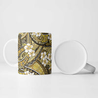 Polynesian Hibiscus Tropical Yellow Floral Ceramic Mug Tribal Pattern LT01 - Polynesian Pride