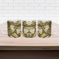 Polynesian Hibiscus Tropical Yellow Floral Ceramic Mug Tribal Pattern LT01 - Polynesian Pride