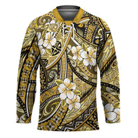 Polynesian Hibiscus Tropical Yellow Floral Hockey Jersey Tribal Pattern LT01 Unisex Yellow - Polynesian Pride