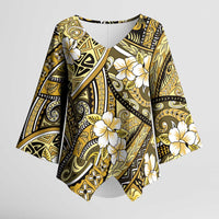 Polynesian Hibiscus Tropical Yellow Floral Kimono Sleeve Blouse Tribal Pattern LT01 Female Yellow - Polynesian Pride