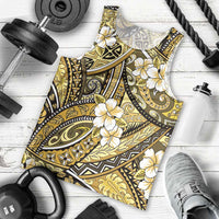 Polynesian Hibiscus Tropical Yellow Floral Men Tank Top Tribal Pattern LT01 - Polynesian Pride