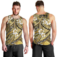 Polynesian Hibiscus Tropical Yellow Floral Men Tank Top Tribal Pattern LT01 - Polynesian Pride