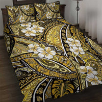 Polynesian Hibiscus Tropical Yellow Floral Quilt Bed Set Tribal Pattern - Polynesian Pride