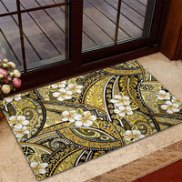 Polynesian Hibiscus Tropical Yellow Floral Rubber Doormat Tribal Pattern LT01 - Polynesian Pride