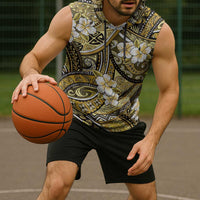 Polynesian Hibiscus Tropical Yellow Floral Sleeveless Hoodie Tribal Pattern LT01 - Polynesian Pride