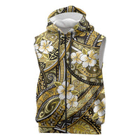 Polynesian Hibiscus Tropical Yellow Floral Sleeveless Zip Hoodie Tribal Pattern LT01 Yellow - Polynesian Pride