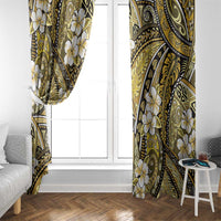 Polynesian Hibiscus Tropical Yellow Floral Window Curtain Tribal Pattern - Polynesian Pride