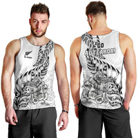 New Zealand Silver Fern Rugby Men Tank Top Aotearoa Kiwi Maori White Version LT01 - Polynesian Pride