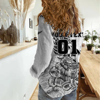 Custom New Zealand Silver Fern Rugby Women Casual Shirt Aotearoa Kiwi Maori White Version LT01 - Polynesian Pride
