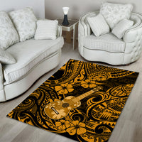 Hawaii Ukulele Area Rug Polynesian Pattern Gold Version LT01 - Polynesian Pride
