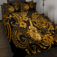 Hawaii Ukulele Quilt Bed Set Polynesian Pattern Gold Version LT01 - Polynesian Pride