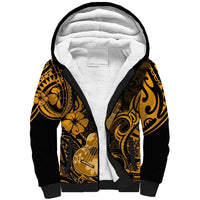 Hawaii Ukulele Sherpa Hoodie Polynesian Pattern Gold Version LT01 Unisex Gold - Polynesian Pride