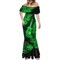 Hawaii Ukulele Mermaid Dress Polynesian Pattern Green Version LT01 - Polynesian Pride