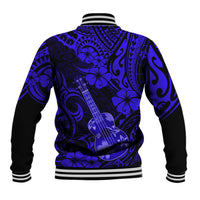 Hawaii Ukulele Baseball Jacket Polynesian Pattern Navy Blue Version LT01 - Polynesian Pride