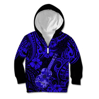 Hawaii Ukulele Kid Hoodie Polynesian Pattern Navy Blue Version LT01 - Polynesian Pride