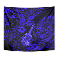 Hawaii Ukulele Tapestry Polynesian Pattern Navy Blue Version LT01 - Polynesian Pride