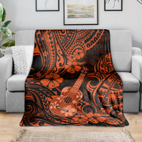 Hawaii Ukulele Blanket Polynesian Pattern Orange Version LT01 - Polynesian Pride