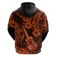 Hawaii Ukulele Hoodie Polynesian Pattern Orange Version LT01 - Polynesian Pride