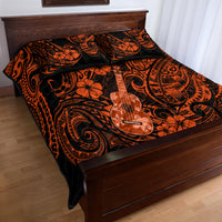 Hawaii Ukulele Quilt Bed Set Polynesian Pattern Orange Version LT01 - Polynesian Pride