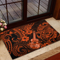 Hawaii Ukulele Rubber Doormat Polynesian Pattern Orange Version LT01 - Polynesian Pride